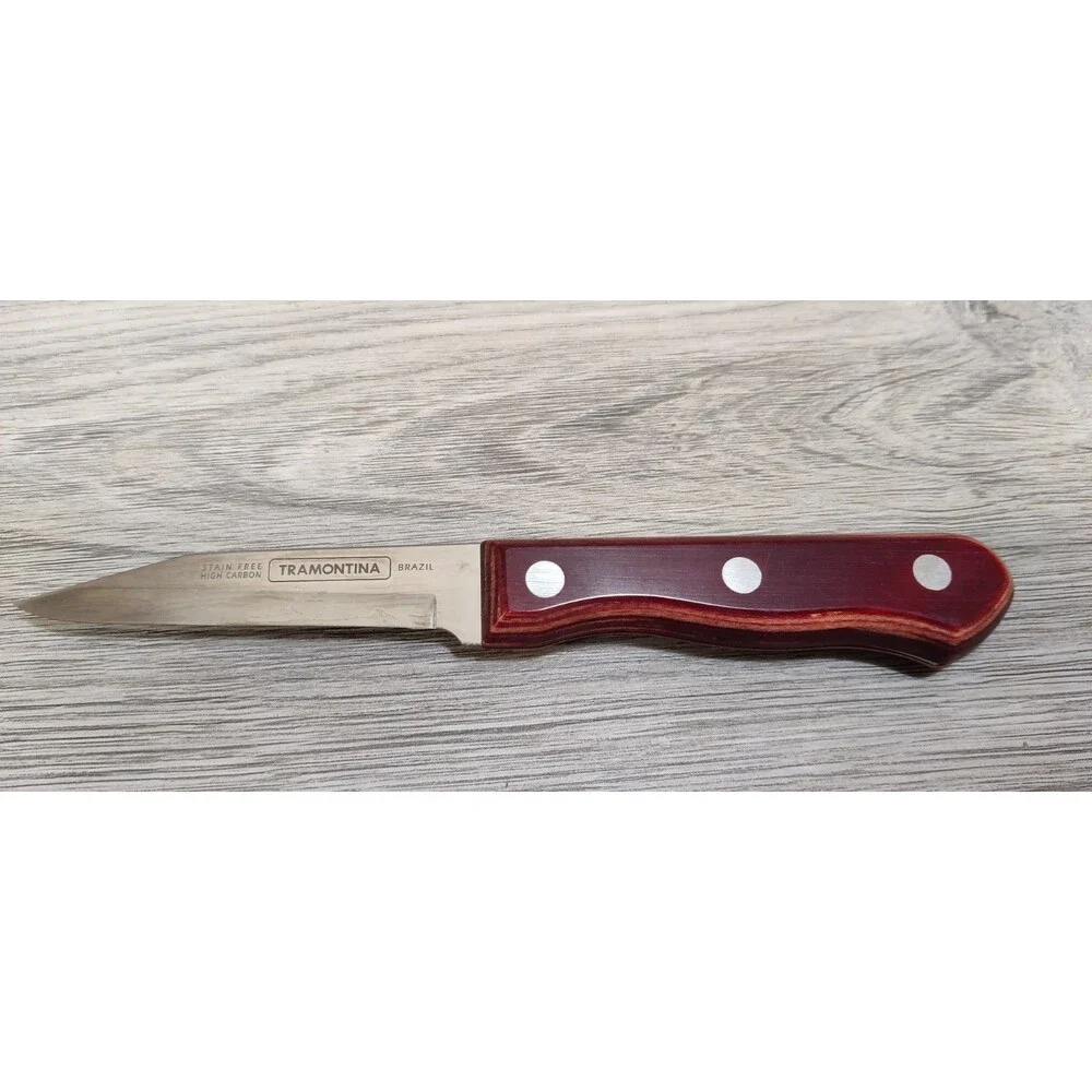 Tramontina 3-Inch Paring Knife Redwood Polywood Handle Made in Brazil